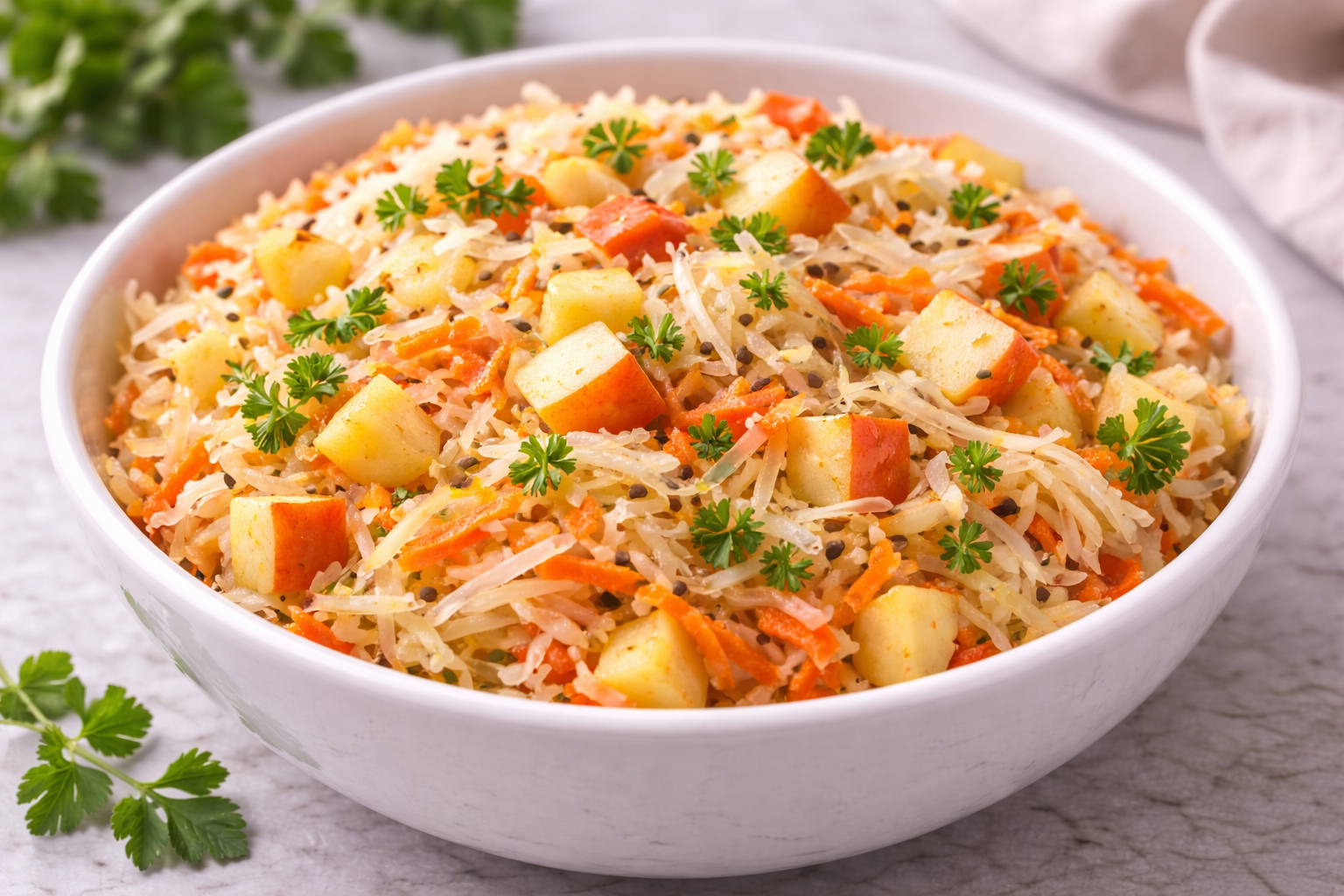 Салат из квашеной капусты с апельсинами